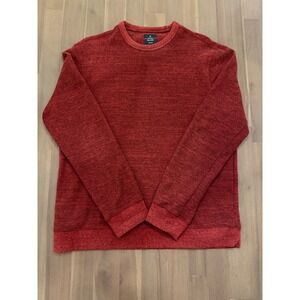 Mens Medium Crewneck Pullover Red Textured Knit Sweatshirt